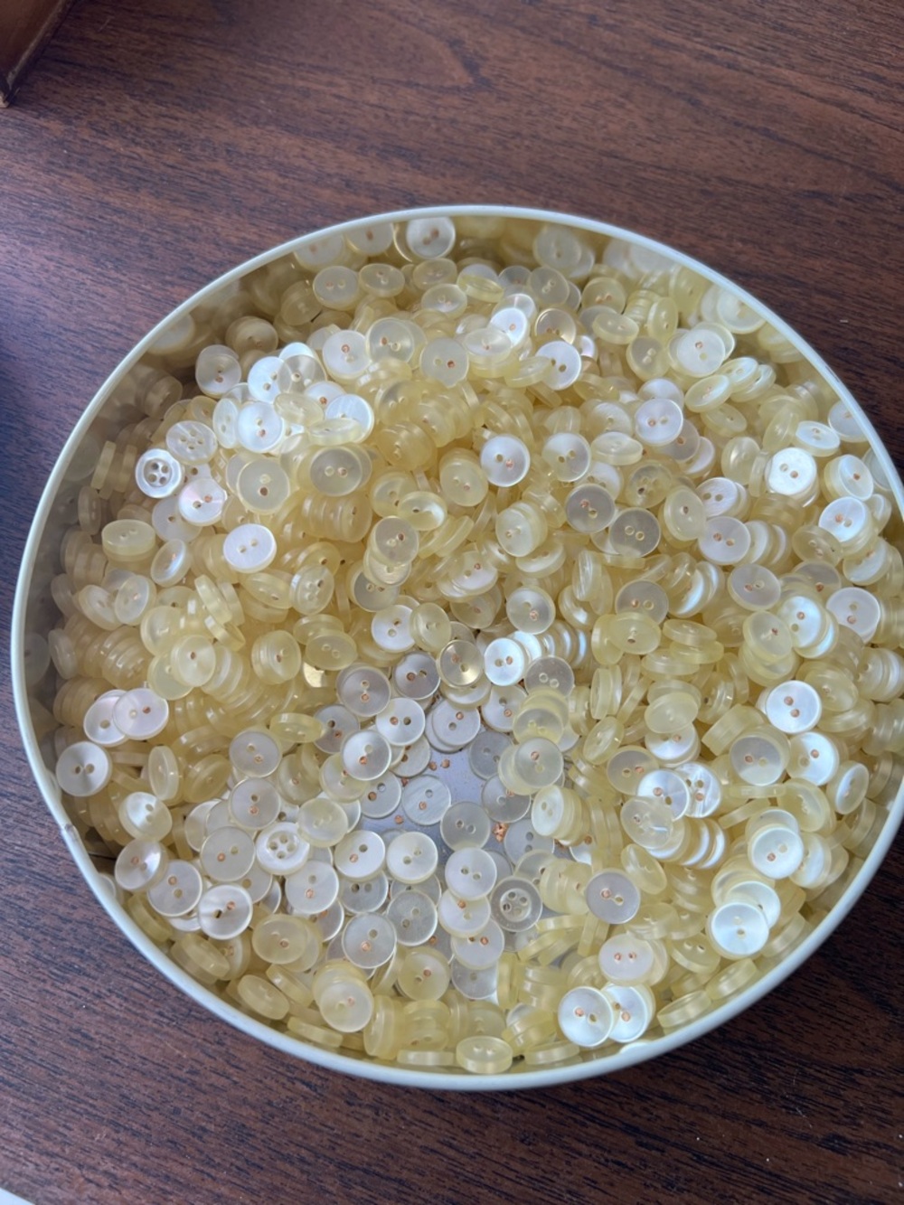 Pearlized Light Yellow Two-Hole and Four-Hole Sewing Buttons - Bulk Lot